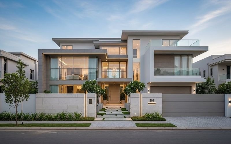 Modern luxury house design in Pakistan by a luxury house architect showcasing elegant elevation and spacious layout