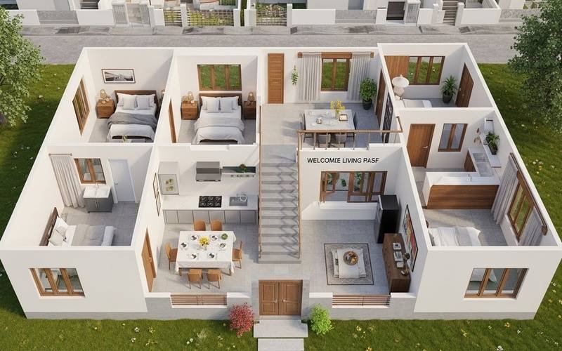 5 marla house floor plan designed by a 5 Marla House Design Architect in Pakistan with smart layout and ventilation