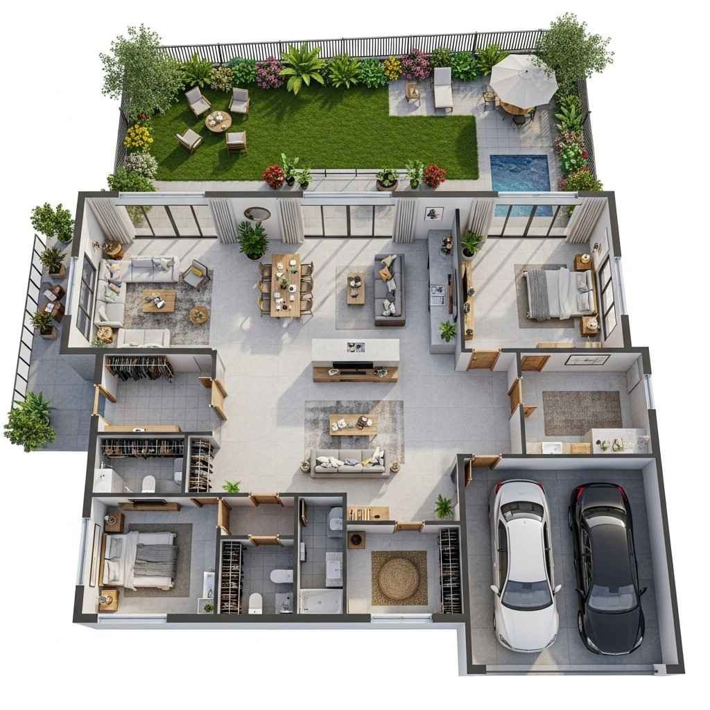 Luxury Residential 3D Plan