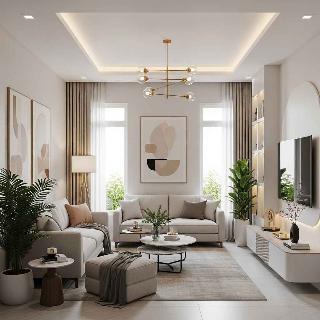 Modern interior design in Hyderabad featuring a clean, stylish living space with smart furniture placement, natural lighting, and a minimal, functional layout for homes and offices.