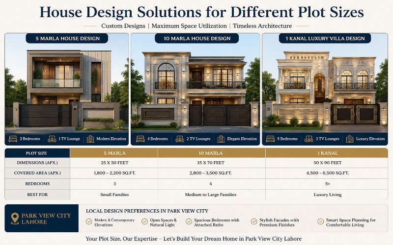 Best Architect Services in Park View City Lahore with modern 5 Marla, 10 Marla, and 1 Kanal house design solutions.