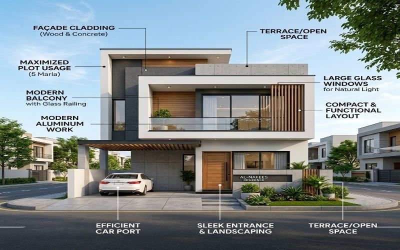 Modern Design Features for 5 Marla Homes in Lahore