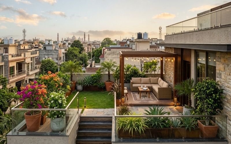 Rooftop Garden House Design Lahore